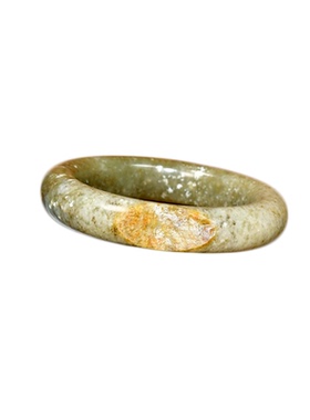 和田玉糖沁水草花籽料手镯聚黄沁