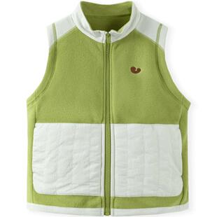 迷你巴拉巴拉秋季新款男童女童双面摇粒绒马甲宝宝保暖立领背心