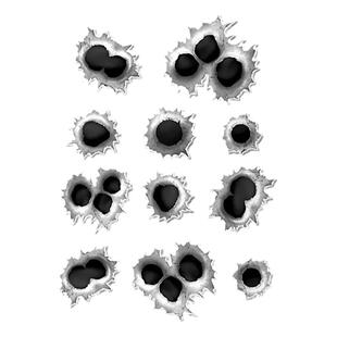 汽车仿真子弹孔车贴遮挡划痕复古个性反光汽车贴纸车门身贴装饰贴