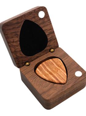 木吉他拨片木盒套装个性化胡桃木礼盒礼物 雕刻个性欧美礼品ETSY