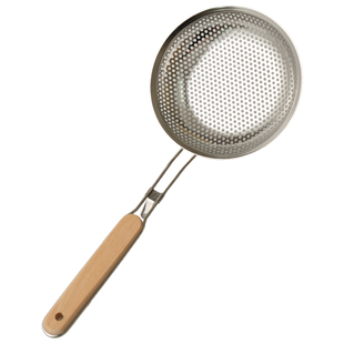 舍里木柄漏勺家用不锈钢细网捞勺大笊篱捞面勺过滤漏网捞饺子滤网