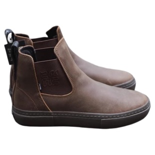 复古咖啡色GLOBE男女滑板鞋高帮Dover切尔西靴一脚蹬小轮车高帮DC