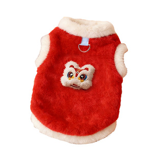 猫咪衣服新年刺绣唐装拜年喜庆布偶金渐层英短宠物狗狗过年衣服