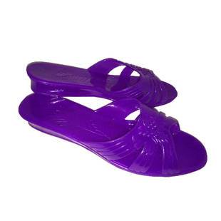 珠江联盟菊花水晶拖鞋果冻女款透明凉鞋夏妈妈防滑坡跟厚底塑料胶