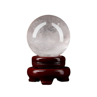 天然白色水晶球摆件奇石原矿石熔炼手工打磨开业乔迁高端装饰送礼
