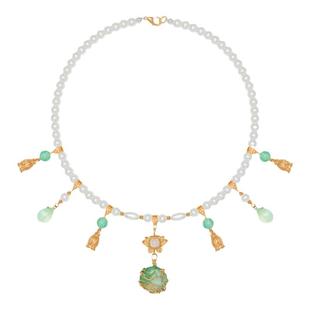 汉服女童古风璎珞珍珠项链儿童中国风手工配饰唐风宋制汉元素颈链