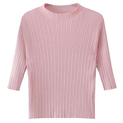 中袖薄款针织衫小个子短款毛衣女