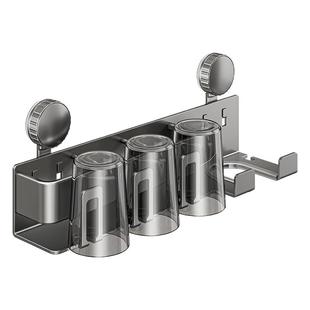 吸盘牙刷置物架免打孔卫生间吹风机挂架支架壁挂式牙刷杯漱口杯架