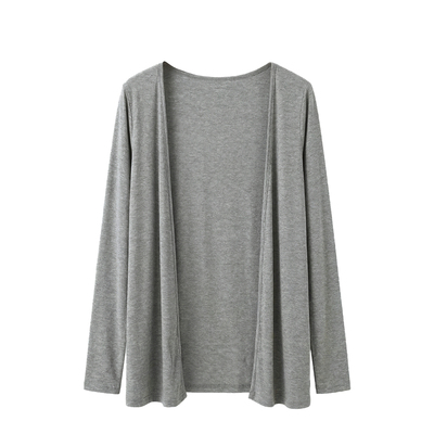 灰色莫代尔薄款防晒针织开衫女