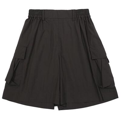 谜底短裤女2025夏季新品百搭日常宽松棉质工装A型裤子252MK0692