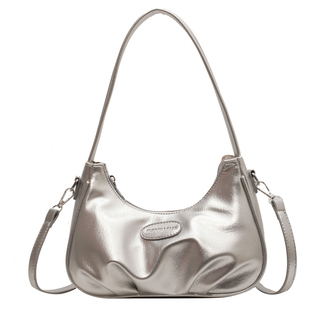 小众质感腋下包包女2025新款夏季单肩斜挎包高级感云朵银色月牙包