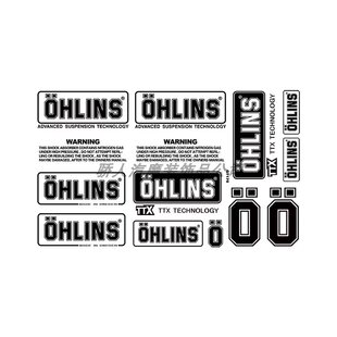 反光欧林斯Ohlins减震欧老师摩托车赞助商避震器贴纸个性排气管贴
