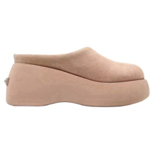 美拉德穿搭~8cm牛反绒厚底包头拖 原创设计2025秋冬秀气质感防滑