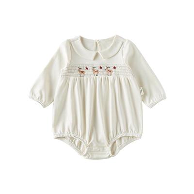 Oak Family新生婴儿包屁衣纯棉春秋季宝宝衣服三角爬服满月连体衣