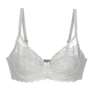 大胸3件8折丨爱美丽大罩杯显小承托内衣女士无托蕾丝薄款文胸断码