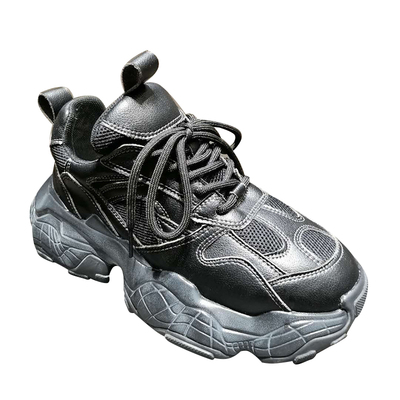 网红秋季黑色韩国厚底增高老爹鞋