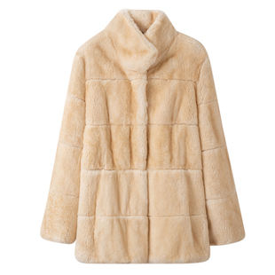 GHJOD studio “巴黎晕染”进口雷克斯獭兔毛皮草外套女毛毛大衣