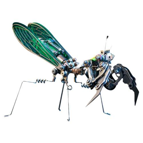 机械党蝎子金属拼装模型螳螂虫玩具3d立体diy高难度拼图中国积木