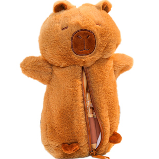 超好捏超rua!毛绒卡皮巴拉笔袋女生小学生文具盒2026新款女孩款高颜值ins少女心奶呼呼铅笔袋儿童可爱毛茸茸