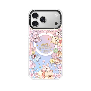 樱花维尼适用苹果17Promax手机壳15磁吸支架iPhone16Pro保护套网红创意plus全包可爱14超薄13新款女高级感12