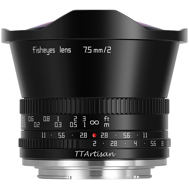 铭匠光学7.5mm f2超广角鱼眼微单镜头 7.5F2适用索尼富士佳能R50