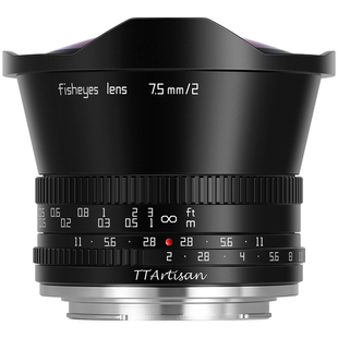 铭匠光学7.5mm f2超广角鱼眼微单镜头 7.5F2适用索尼富士佳能R50