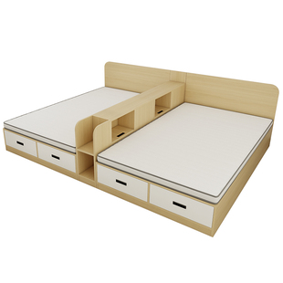 互不打扰姐弟床小户型分隔床衣柜床一体干扰双人床二胎隔断床定制