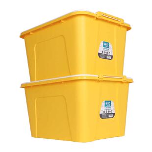 茶花家用收纳整理箱带盖加厚储物箱玩具周转收纳箱颜色随机发