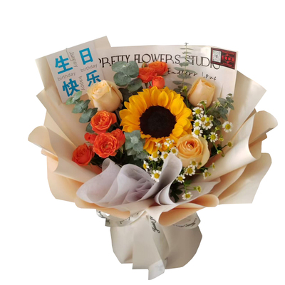 沈阳白色祝福百合花束同城专人送