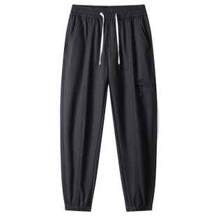 班尼路SK工装休闲裤男2025秋季厚款修身束脚时尚百搭青年裤子男YS