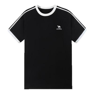 骆驼纯棉T神夏日短袖T恤女2025夏新款情侣宽松复古运动休闲上衣男