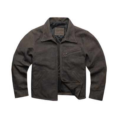 1930复古无涂磨砂山羊皮真皮皮衣