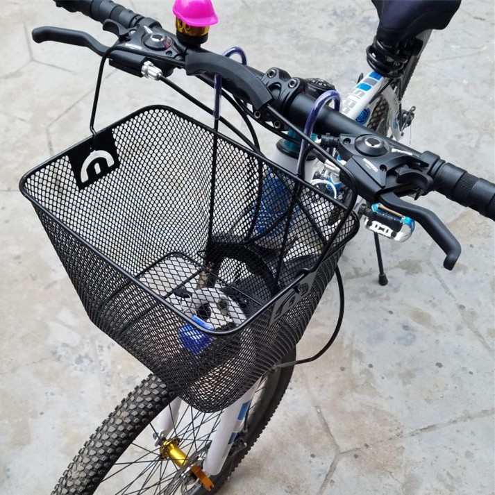 山地车前篮儿童自行车筐小轮车挂篮迷你单车篓赛车金属挂钩筐免装