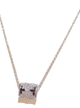 韩式精致小巧时尚微镶锆石项链轻奢冷淡风简约百搭通勤款毛衣链女