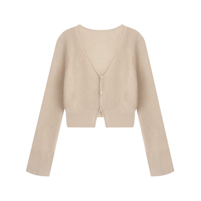 现货京都甜梦马海毛订钻开衫