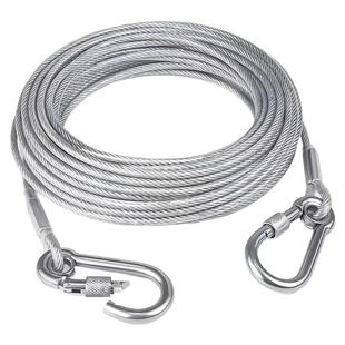 户外加粗不锈钢晾衣绳阳台钢丝绳晒被子室包塑挂钩遛狗链经久耐用