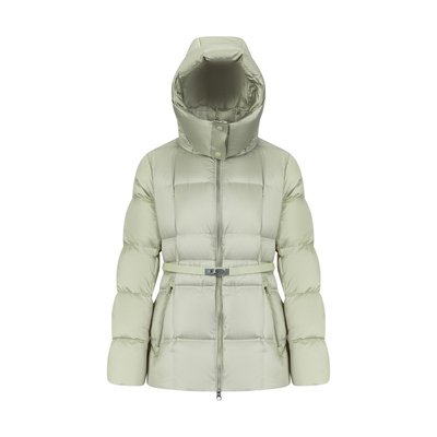 艾莱依质感鹅绒短款收腰羽绒服