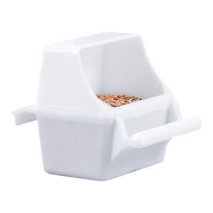 鸟笼配件防甩鸟食杯文鸟虎皮鹦鹉鸟食盒塑料内外挂防撒鸟用喂食器