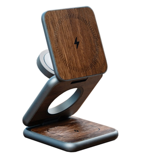 三合一磁吸木纹折叠无线充适用苹果17新款iWatch手机耳机充电支架