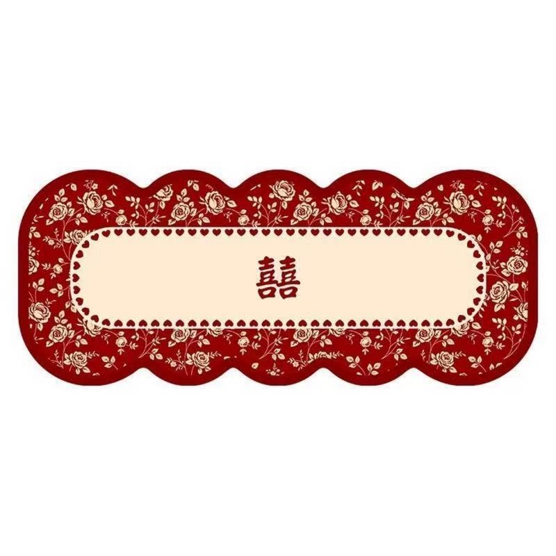 毛绒婚房布置结婚卧室床边毯地垫