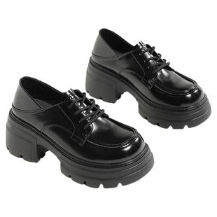 星期六乐福鞋女日系小女生JK制服玛丽珍皮鞋秋冬小个子厚底高跟鞋