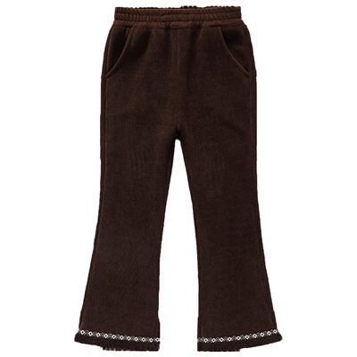 喇叭裤一条过冬女童特厚加绒裤子