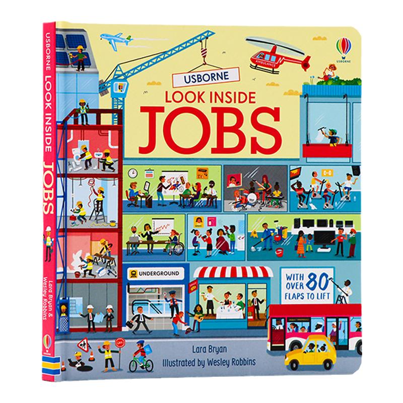 进口英文原版正版 看里面系列 工作 Look Inside Jobs 图书 工作认知图画书 儿童科普百科立体翻翻书 精装纸板书 亲子读物