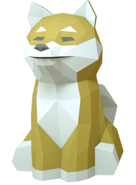 diy立体柴犬纸北欧宿舍几何摆件