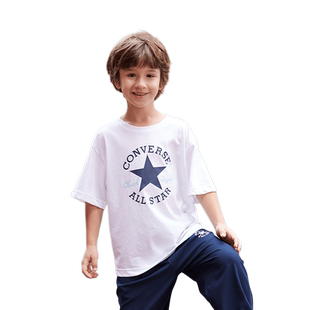 converse匡威儿童装男童短袖上衣青少年夏季中大童潮牌半袖T恤