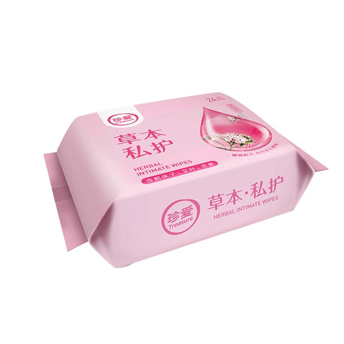 珍爱洁阴卫生湿巾24片便携装杀菌祛味私处护理草本湿纸巾男女通用