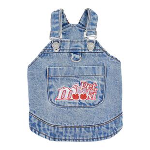 mookipet狗狗衣服比熊泰迪小狗宠物服饰小型犬可牵引牛仔背心背带