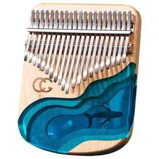 21音拇指琴水晶透明卡林巴17音初学正品五指琴手指姆钢琴乐器女生