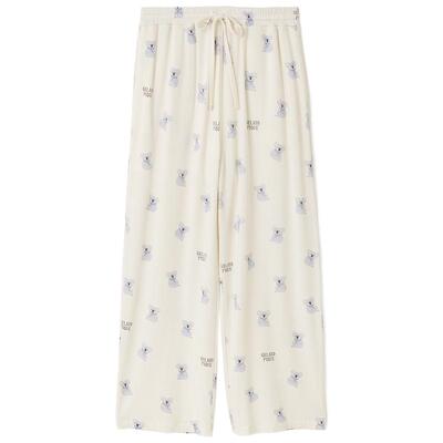 gelato pique25秋冬新品女考拉满印系带长裤柔软睡裤PWCP254251