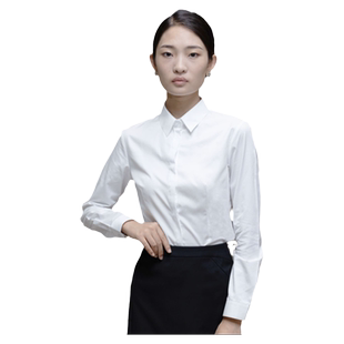 JTO白色衬衫职业商务正装工作服工装套装长短袖气质修身衬衣女夏